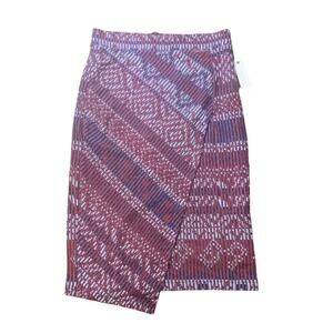 Maeve Anthropologie red, white and blue knit midi skirt size M NWT